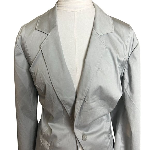 Lane Bryant Blazer Silver Gray Size 26 Lightweight Stretchy Year Round Wear NWT - Picture 7 of 8